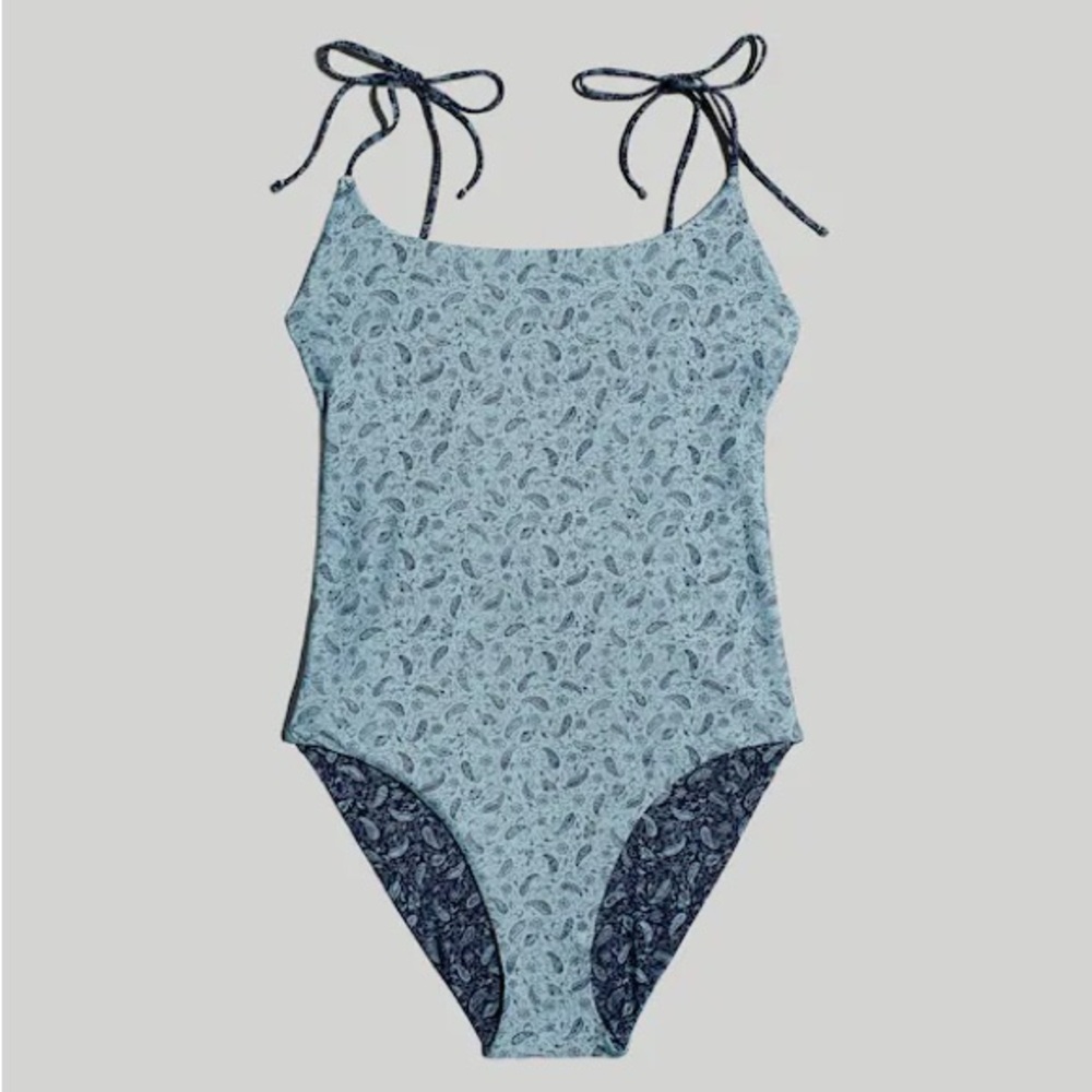Reversible Tie Spaghetti-Strap One-Piece Swimsuit